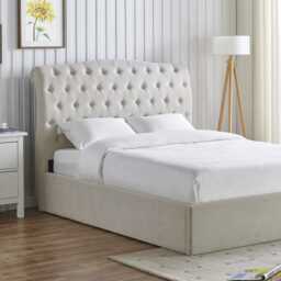 Casa Gerbera Storage Bed Frame, Double, Natural - thumbnail 1