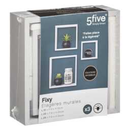 5five Fixy Cube Wall Shelves, Set of 3, White - thumbnail 2