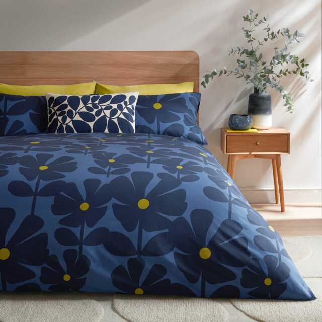 Orla Kiely Wildflower Duvet Set, Double, Indigo