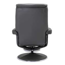 Casa Bayonne Faux Leather Manual Recliner Swivel Chair & Footstool, Mushroom - thumbnail 4