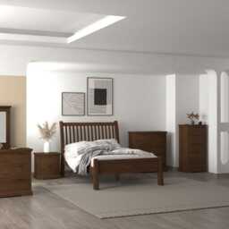 Casa Barbados Bed Frame, Double, Dark Wood - thumbnail 2
