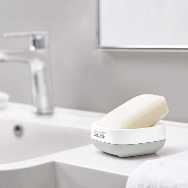 Joseph Joseph Slim Compact Soap Dish, Light Grey - image 1