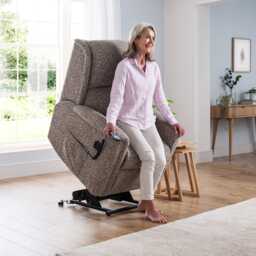 Celebrity Farndon Grande Lift & Rise Recliner Fabric Armchair, Luna Silver - thumbnail 4