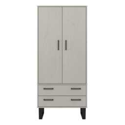 Casa Taylor 2 Door 2 Drawer Wardrobe, Grey - thumbnail 2