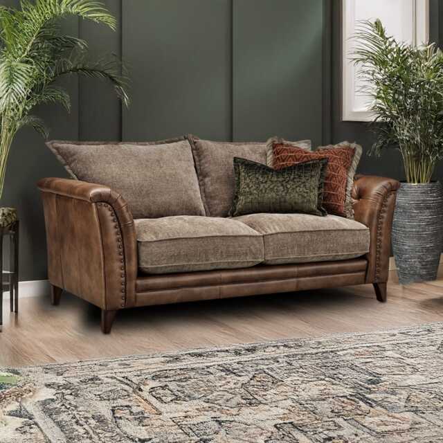 At The Helm Savannah 2 Seater Leather Sofa, Voyager Oak Cask - image 1