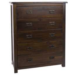 Casa Brett 5 Drawer Chest, Walnut - thumbnail 1