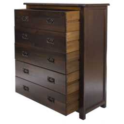 Casa Brett 5 Drawer Chest, Walnut - thumbnail 3