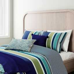 Helena Springfield Budding Brights Darcie Stripe Duvet Set, Super King, Blue - thumbnail 2