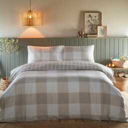 Portfolio Home Glenmore Brushed Duvet Set, Single, Natural - thumbnail 1