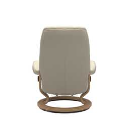 Stressless Consul Large Leather Recliner Chair & Footstool, Batick Cream - thumbnail 3