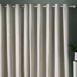 Laura Ashley Cornish Chenille Stripe Eyelet Curtains, 223 X 228cm, Natural - thumbnail 2