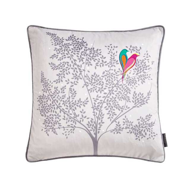 Sara Miller Love Birds Cushion, Grey