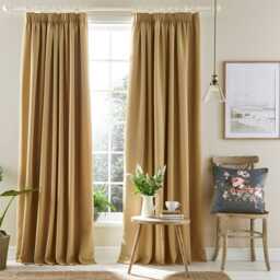 Laura Ashley Stephanie Blackout Curtains, 162 x 182cm, Pale Gold - thumbnail 2