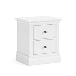 Casa Anna 2 Drawer Bedside Cabinet , White - thumbnail 1