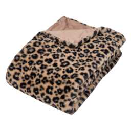 Atmosphera Orana Leopard Faux Fur Throw, Brown - thumbnail 2
