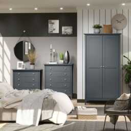 Casa Carla 2 Door Wardrobe, Midnight Blue - thumbnail 2