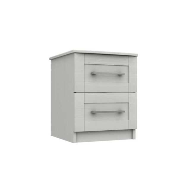 Casa Madrid 2 Drawer Bedside Cabinet, Grey - image 1