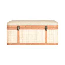 Casa Rattan Storage Trunk with Cushion, Large, Cream - thumbnail 2
