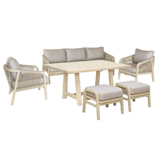 Kettler Cora Wooden Garden Lounge Set, 7 Seater - image 1