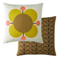 Orla Kiely Atomic Flower Cushion, 45x45cm, Primrose - thumbnail 1