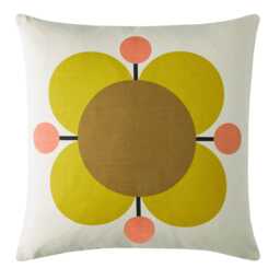 Orla Kiely Atomic Flower Cushion, 45x45cm, Primrose - thumbnail 2