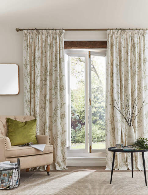 Laura Ashley Pussy Willow Curtains, 162 x 182cm, Dove Grey - image 1