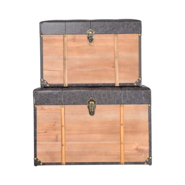 Casa Cushioned Storage Trunk, Medium, Brown - image 1