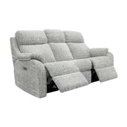 G Plan Kingsbury 3 Seater Power Fabric Recliner Sofa, Shore Oatmeal - thumbnail 2