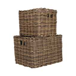 Casa Rectangular Log Basket, Medium, Natural - thumbnail 2