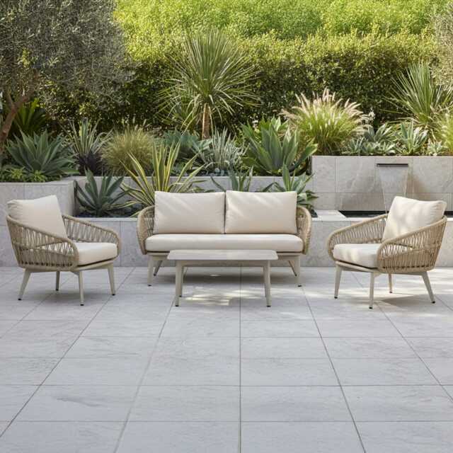 Casa Oasis Aluminium Garden Sofa Set, 4 Seater, Caramel - image 1