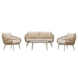 Casa Oasis Aluminium Garden Sofa Set, 4 Seater, Caramel - thumbnail 2