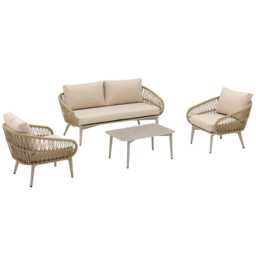 Casa Oasis Aluminium Garden Sofa Set, 4 Seater, Caramel - thumbnail 3