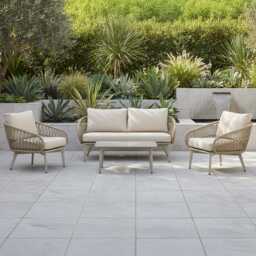 Casa Oasis Aluminium Garden Sofa Set, 4 Seater, Caramel