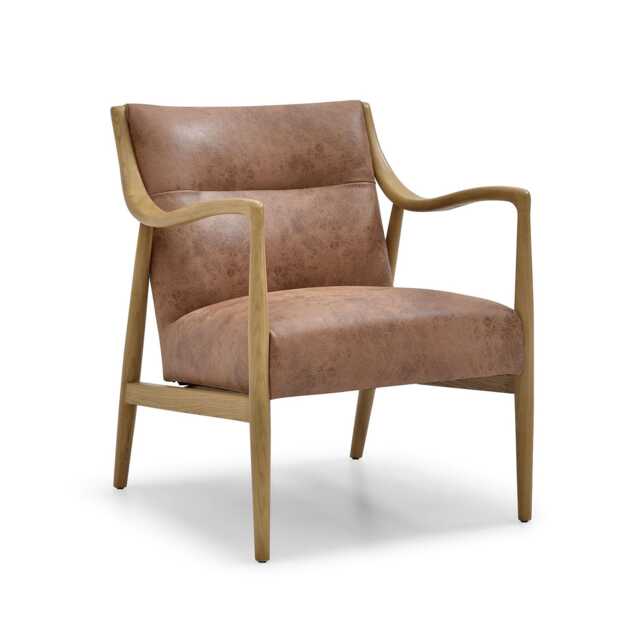 Casa Teri Leather Accent Chair, Tan Vintage Leather - image 1