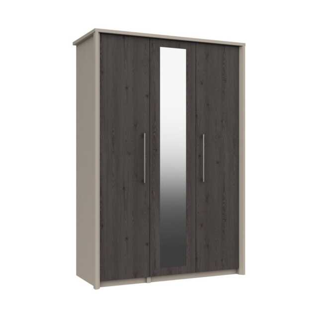 Casa Lyon 3 Door Mirrored Wardrobe, Anthracite - image 1