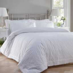 Portfolio Home Balmoral Duvet Set, Double, White