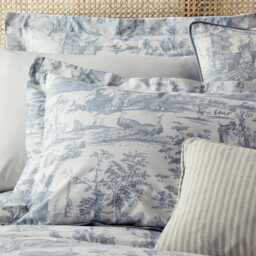 Laura Ashley Braysmith Toile Duvet Set, Double, Chambray Blue - thumbnail 2