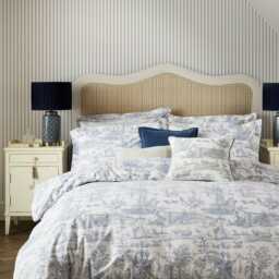 Laura Ashley Braysmith Toile Duvet Set, Double, Chambray Blue - thumbnail 1
