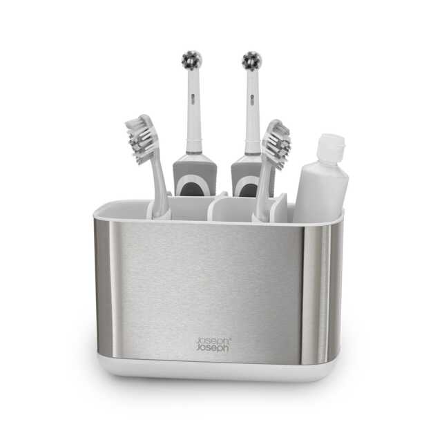 Joseph Joseph EasyStore Toothbrush Holder, Large, Stainless Steel - image 1
