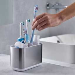 Joseph Joseph EasyStore Toothbrush Holder, Large, Stainless Steel - thumbnail 3