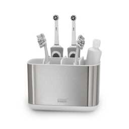Joseph Joseph EasyStore Toothbrush Holder, Large, Stainless Steel