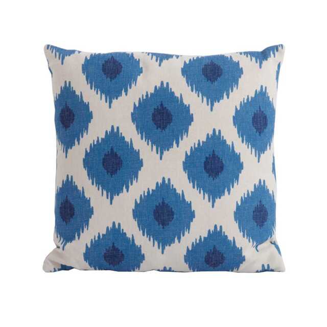 Bramblecrest Weather Resistant Outdoor Cushion, Blue Lattice, 43x43cm - image 1