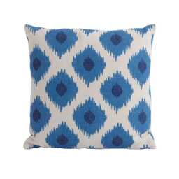 Bramblecrest Weather Resistant Outdoor Cushion, Blue Lattice, 43x43cm - thumbnail 1