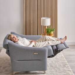Casa Nimbus Fabric Power Recliner Cuddler with Headrest & Lumbar - thumbnail 1
