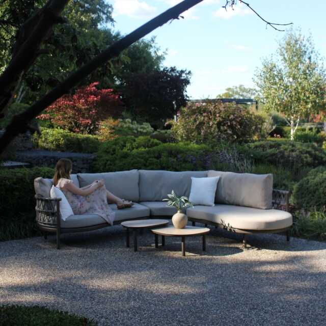 4 Seasons Outdoor Piacenza Aluminium Curved Sofa Set, 8 Seater, Bronze - image 1