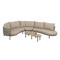 4 Seasons Outdoor Piacenza Aluminium Curved Sofa Set, 8 Seater, Bronze - thumbnail 3