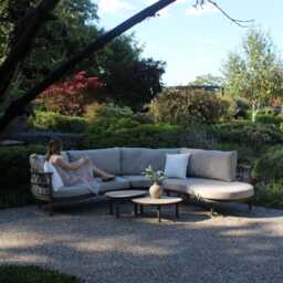4 Seasons Outdoor Piacenza Aluminium Curved Sofa Set, 8 Seater, Bronze
