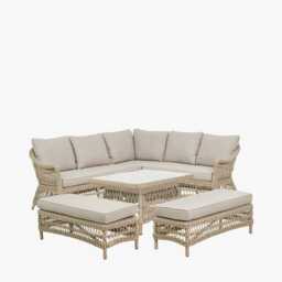 Pacific Lifestyle Pattaya Wicker Garden Corner Sofa Set, 8 Seater, Soft Sand - thumbnail 2