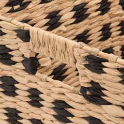 5five Woven Square Design Basket, Extra Large, Black & Natural - thumbnail 2