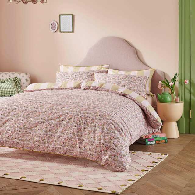 Cath Kidston Tiny Town Duvet Set, Super King, Pink - image 1